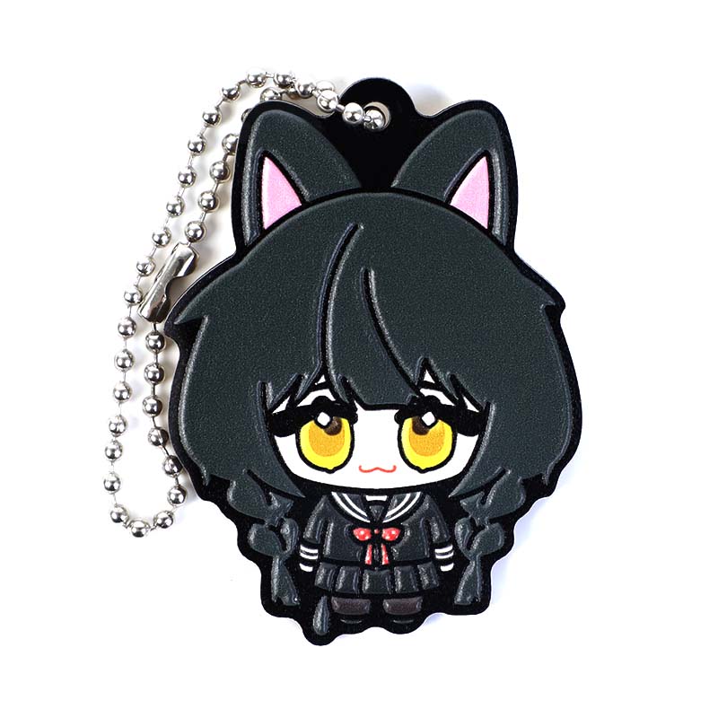 Custom Synthetic Wooden Soft Rubble Keychains