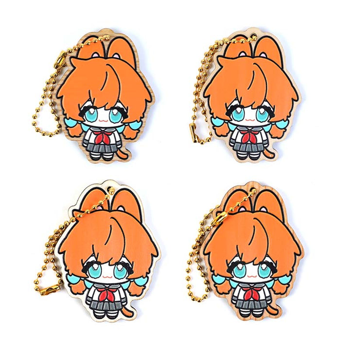 Custom Synthetic Wooden Soft Rubble Keychains