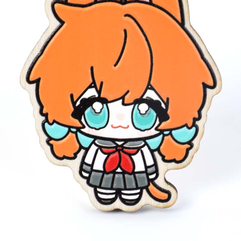 Custom Synthetic Wooden Soft Rubble Keychains